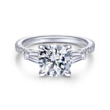 Gabriel & Co. 14k White Gold Contemporary 3 Stone Engagement Ring - ER14796R8W44JJ photo