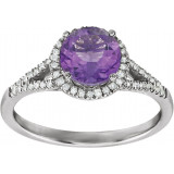 14K White Amethyst & 1/5 CTW Diamond Ring - 65130070002P photo 3