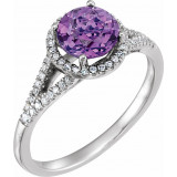 14K White Amethyst & 1/5 CTW Diamond Ring - 65130070002P photo