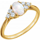 14K Yellow Opal & 1/5 CTW Diamond Ring - 71812601P photo