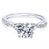 Gabriel & Co. 14k White Gold Contemporary Twisted Engagement Ring - ER11794R3W44JJ photo