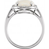 14K White Opal & .07 CTW Diamond Ring - 651451100P photo 2