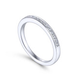 Gabriel & Co. 14k White Gold Contemporary Diamond Wedding Band - WB14400R4W44JJ photo 3