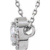 14K White 1/2 CTW Diamond Halo-Style 16 Necklace - 85916107P photo 2