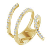 14K Yellow 1/2 CTW Diamond Spiral Wrap Ring - 65215260000P photo
