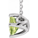 14K White Peridot Solitaire 16-18 Necklace - 869926030P photo 2