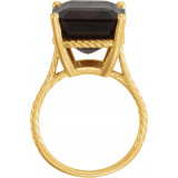 14K Yellow Smoky Quartz Rope Ring - 71729601P photo 2