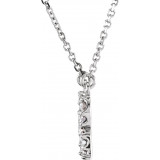 14K White Initial R 1/8 CTW Diamond 16 Necklace - 67311117P photo 2