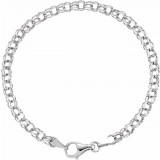 14K White 3.75 mm Solid 7 Charm Bracelet - CH158244312P photo