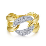 Gabriel & Co. 14k Two Tone Gold Contemporary Diamond Ring - LR51527M45JJ photo