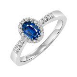 Gems One 14Kt White Gold Diamond (1/8Ctw) & Sapphire (1/2 Ctw) Ring - HDR1419-4WCS photo