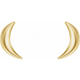 14K Yellow Crescent Moon Earrings - 86846601P photo 2