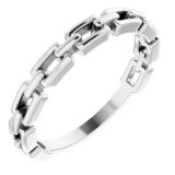 14K White Chain Link Ring - 52078102P photo