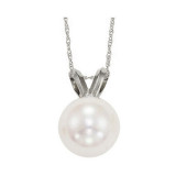 Gems One 14Kt White Gold Pearl (1/2 Ctw) Pendant - PP6.5AAA-4W photo