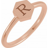 14K Rose  9.5x8 mm Geometric Signet Ring - 52180101P photo 3