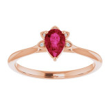 14K Rose Ruby & .015 CTW Diamond Ring - 720336002P photo 3