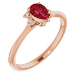 14K Rose Ruby & .015 CTW Diamond Ring - 720336002P photo