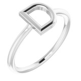 14K White Initial D Ring - 51895119P photo