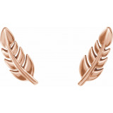 14K Rose Leaf Earrings - 86459607P photo 2