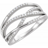 14K White 1/5 CTW Diamond Criss-Cross Ring - 1226586001P photo