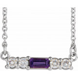 14K White Amethyst & 1/5 CTW Diamond 18 Necklace - 86838690P photo