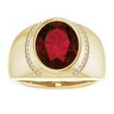 14K Yellow Mozambique Garnet & 1/8 CTW Diamond Ring - 98092622P photo 3