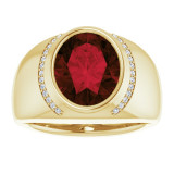 14K Yellow Mozambique Garnet & 1/8 CTW Diamond Ring - 98092622P photo 3