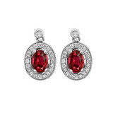 Gems One 14Kt White Gold Diamond (1/4Ctw) & Ruby (1 Ctw) Earring - RPT710E-4WCR photo