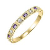 Gems One 14Kt Yellow Gold Diamond (1/12Ctw) & Amethyst (1/8 Ctw) Ring - FR1226-4YD photo