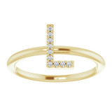 14K Yellow .05 CTW Diamond Initial L Ring - 1238346056P photo 3