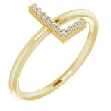 14K Yellow .05 CTW Diamond Initial L Ring - 1238346056P photo