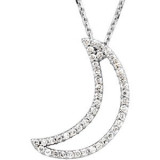 14K White 1/5 CTW Diamond Crescent Moon 16 Necklace - 6712284399P photo