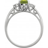 14K White Peridot & .04 CTW Diamond Ring - 651544100P photo 2