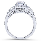 Gabriel & Co. 18K White Gold Contemporary Halo Engagement Ring - ER7740W84JJ photo 2