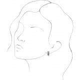 14K Rose Blue Multi-Gemstone Geometric Bar Drop Earrings - 87039606P photo 3
