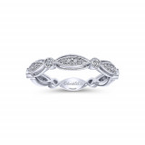 Gabriel & Co. 14k White Gold Diamond Stackable Ladies' Ring photo 4