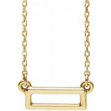 14K Yellow Rectangle Bar 16-18 Necklace - 86617601P photo