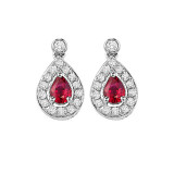 Gems One 14Kt White Gold Diamond (1/6Ctw) & Ruby (1/4 Ctw) Earring - FE4015-4WCR photo