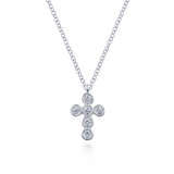 Gabriel & Co. 14k White Gold Faith Diamond Religious Cross Necklace - NK5952W45JJ photo