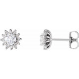 14K White 1/2 CTW Diamond Halo-Style Earrings - 86664605P photo