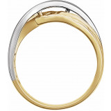 14K Yellow Overlap Hammered Ring - 513741000P photo 2