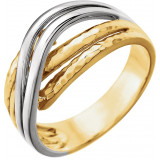 14K Yellow Overlap Hammered Ring - 513741000P photo