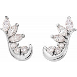 14K White 1/4 CTW Diamond Earring Climbers - 86946600P photo 2