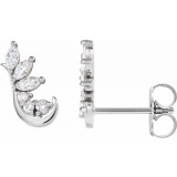 14K White 1/4 CTW Diamond Earring Climbers - 86946600P photo