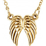 14K Yellow Tiny Poshu00ae Angel Wings 16-18 Necklace - 858001001P photo