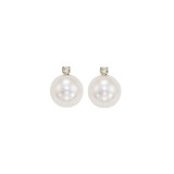 Gems One 14Kt White Gold Diamond (1/20Ctw) & Pearl (1 Ctw) Earring - PSD6.00AAA-4W photo