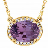 14K Yellow Amethyst & .05 CTW Diamond 16.5 Necklace - 8590370009P photo