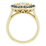 14K Yellow Blue Sapphire & 1/3 CTW Diamond Ring - 72037601P photo 2