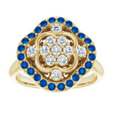 14K Yellow Blue Sapphire & 1/3 CTW Diamond Ring - 72037601P photo 3