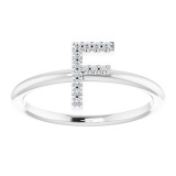 14K White .06 CTW Diamond Initial F Ring - 1238346025P photo 3